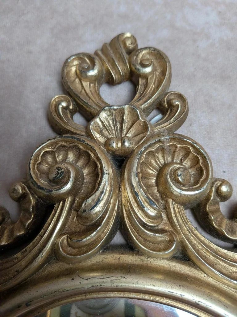 Vintage style baroque rocaille golden wall mirror – photo 6